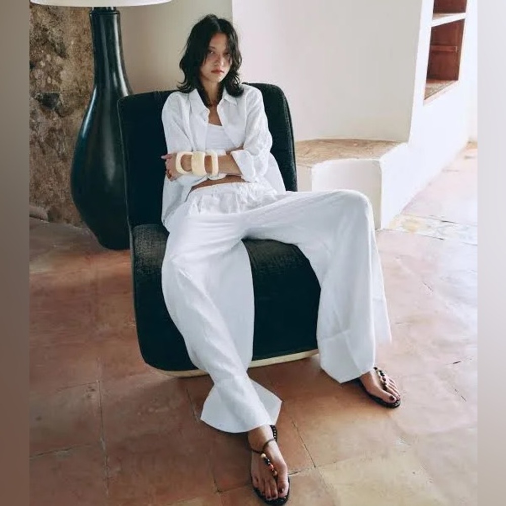 Zara white linen pants 2